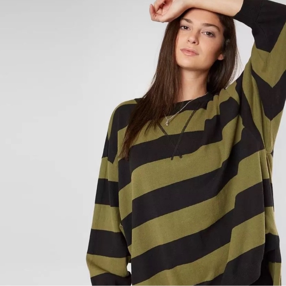 Free People Surfin On Your Stripe Stripe Sweater - Picture 2 of 5